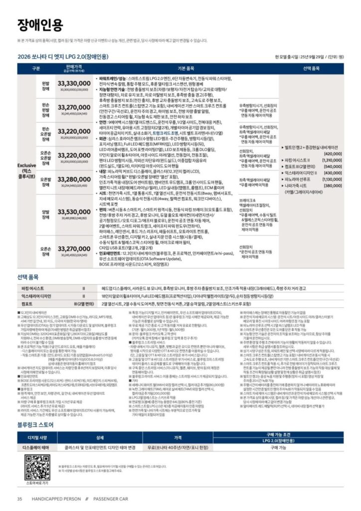 쏘나타-디엣지-신차가격표